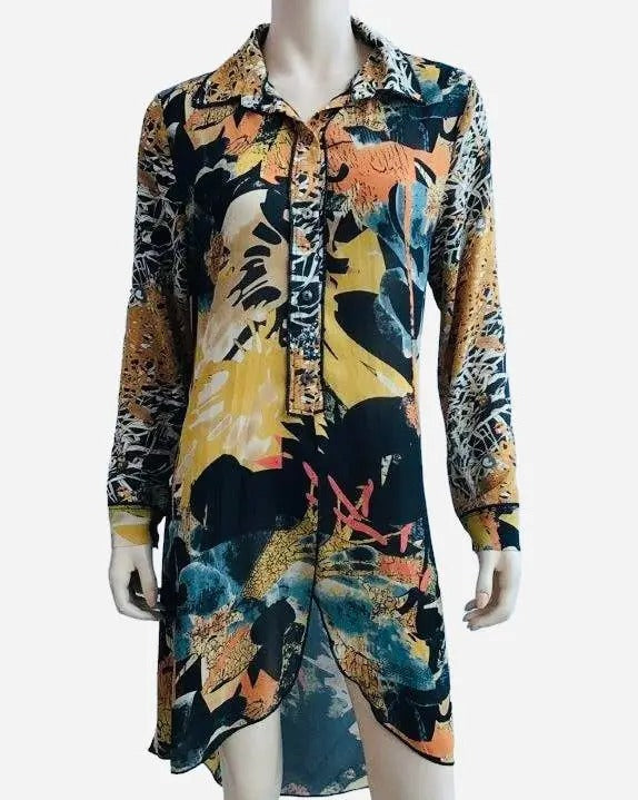 Women's Abstract Print Shirt Dress