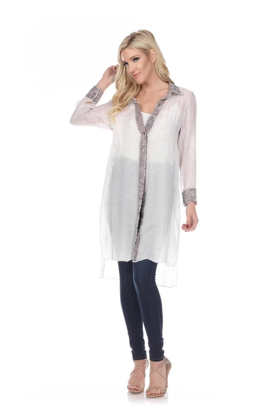 Women's Lightweight Linen Button-Front Tunic