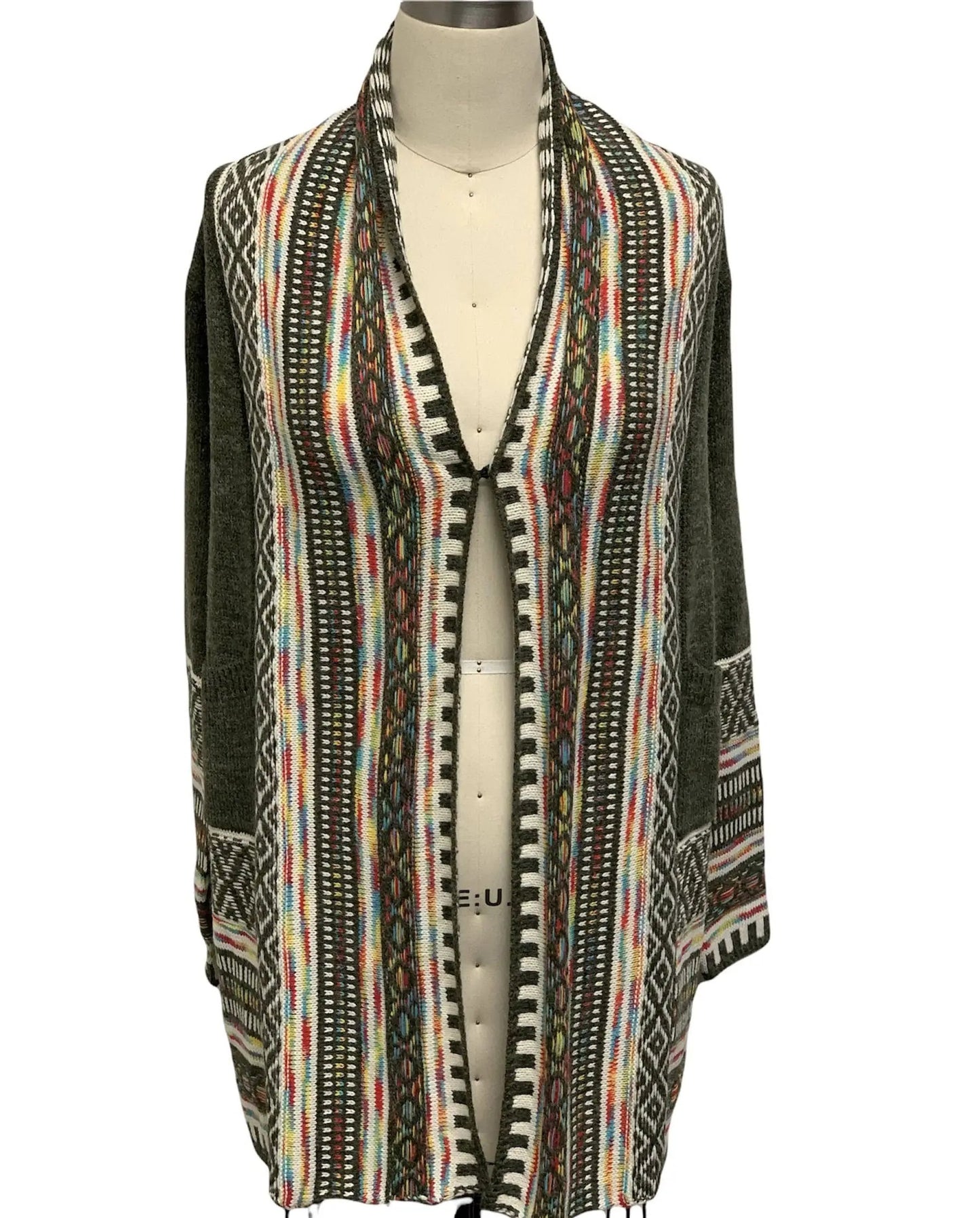 Women's Aztec Tribal Print Open Front Cardigan