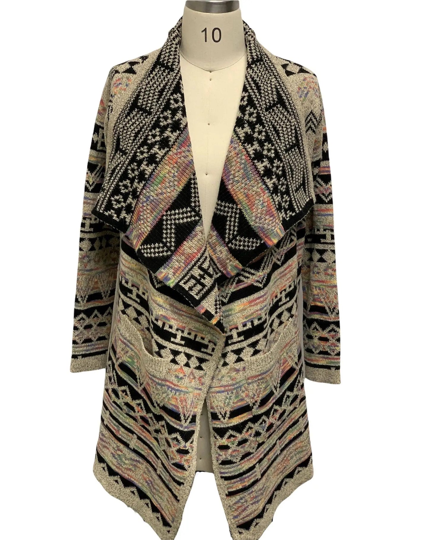 Women's Geometric Patterned Cardigan