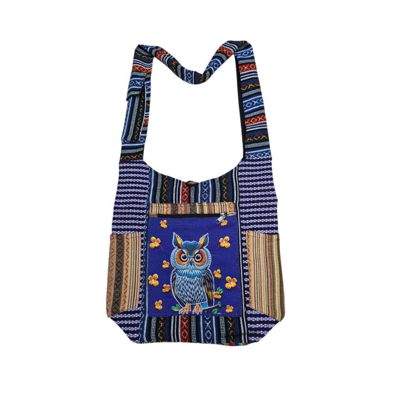 Cotton Embroidery King Owl Bag KFC3107
