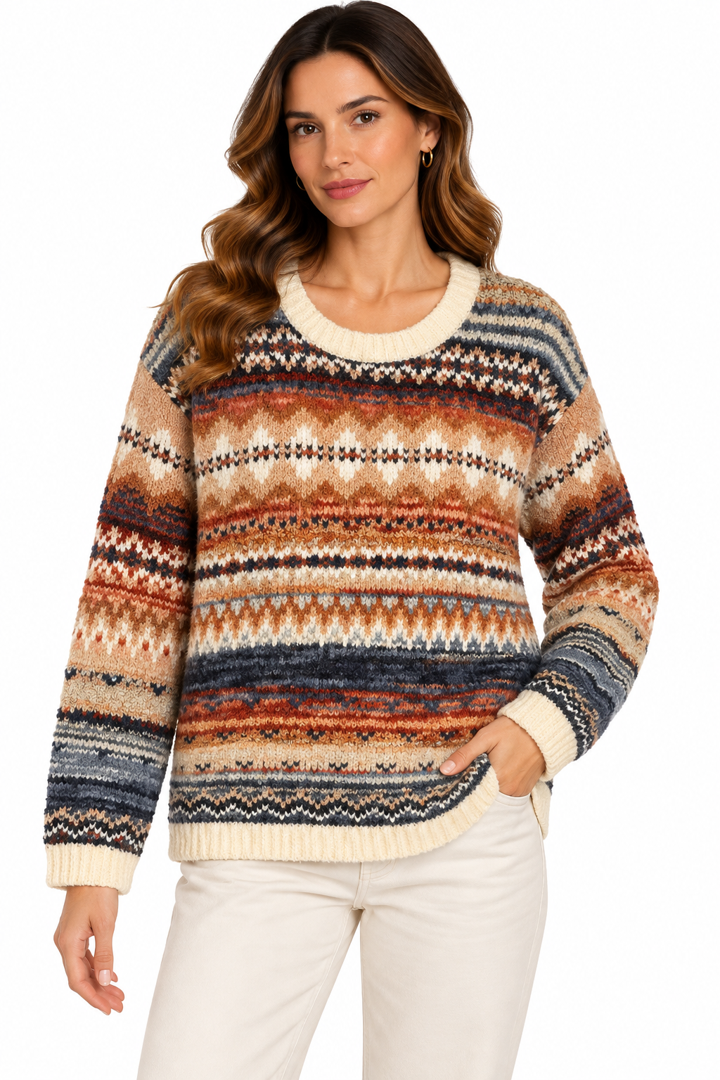 Women's Rose Round Neck sweater Top