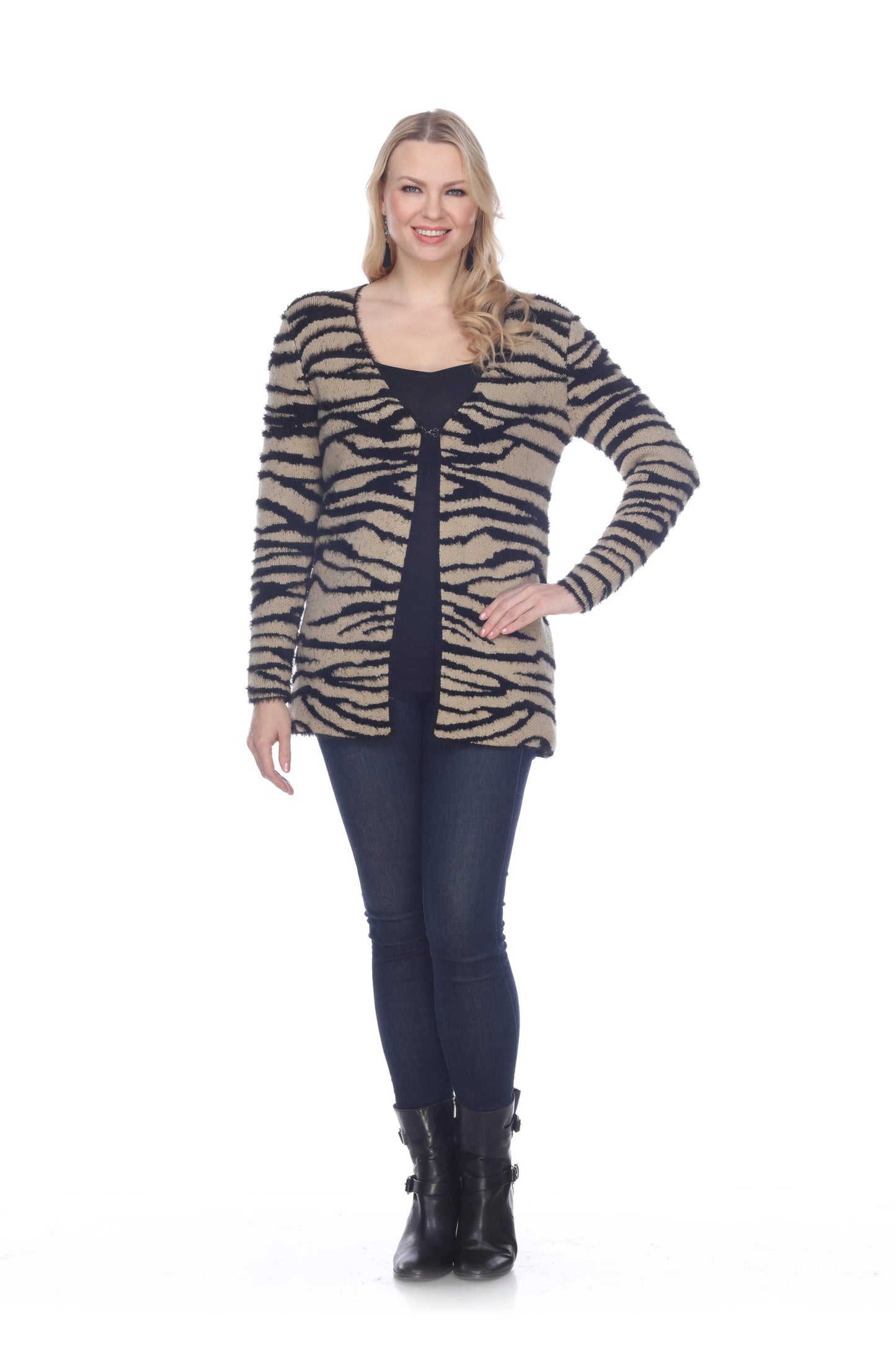 Women's Tiger Stripe Cardigan Sweater