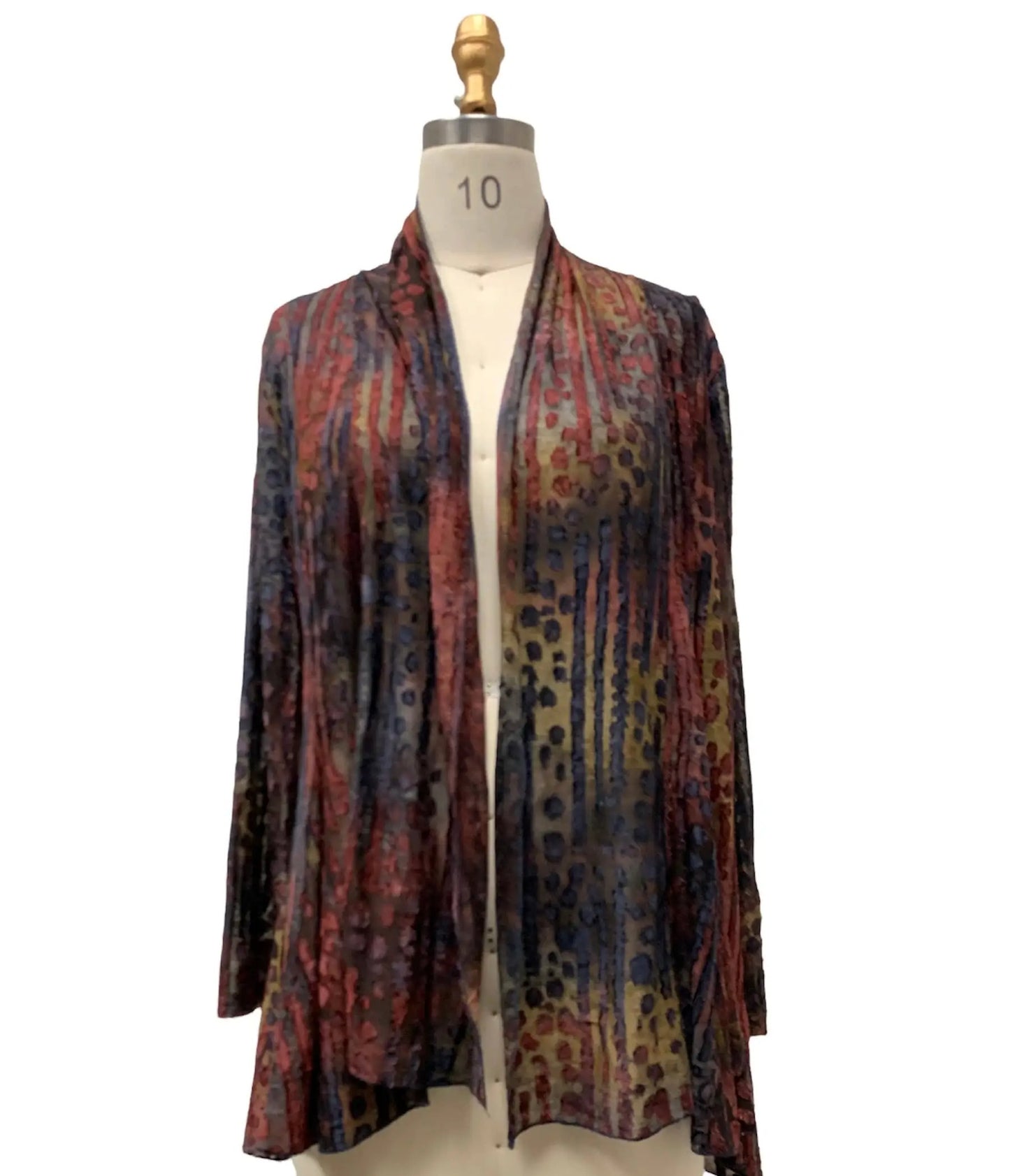 Women's Velvet Leopard Print Open Front Cardigan