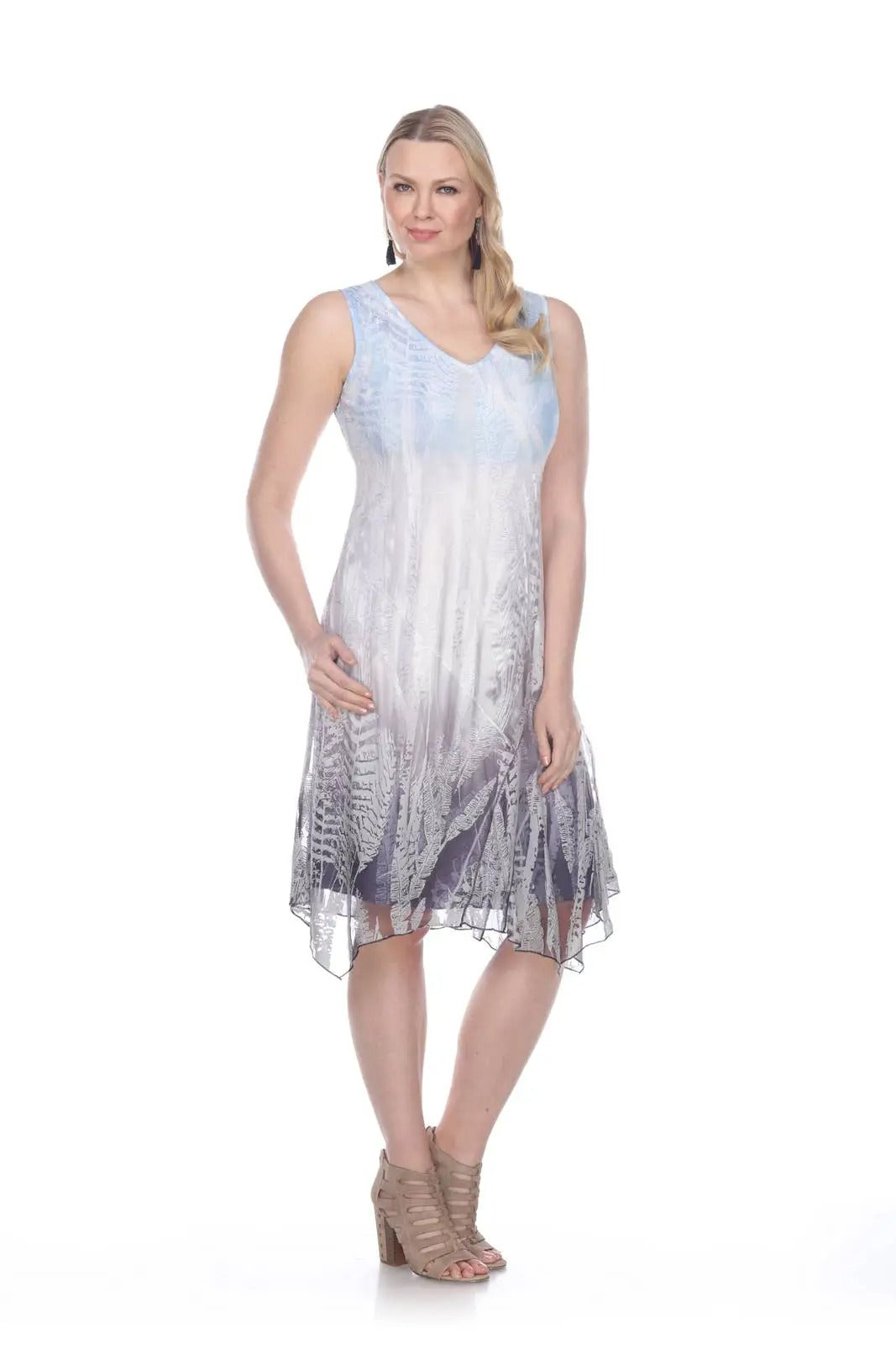 Women's Ombre Paisley Print Handkerchief Dress