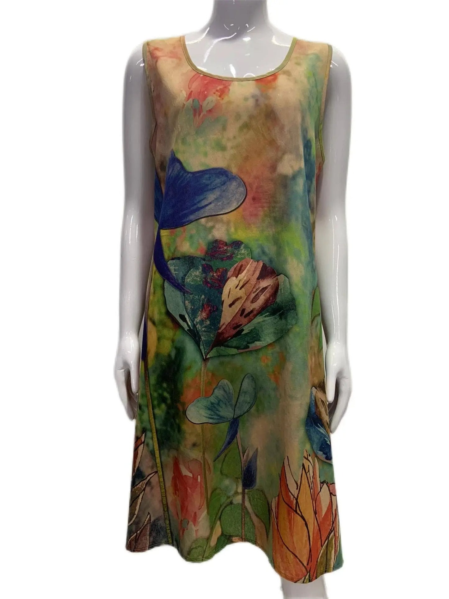 Women's Floral Butterfly Print A-Line Dress