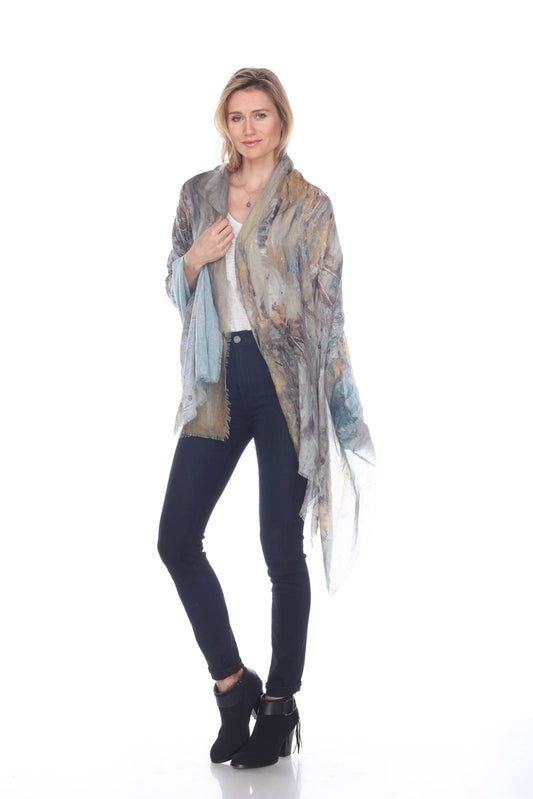Misty Morning Abstract Scarf - Kamana