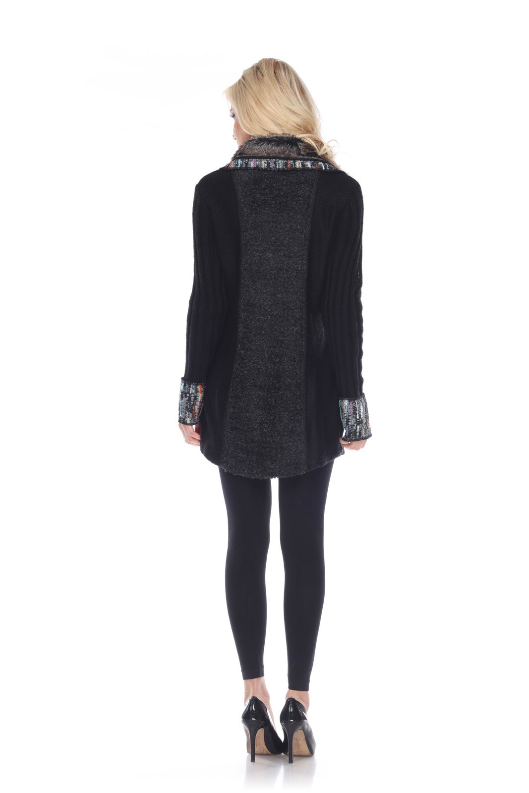 Abstract Chic Ribbed Sleeve Coat - Kamana Clothing