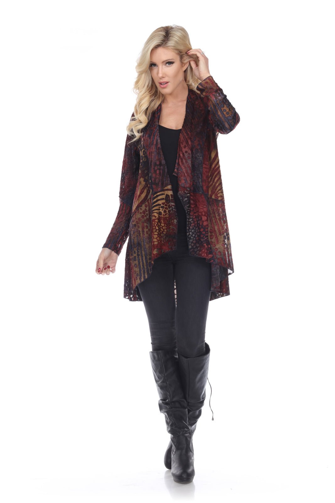 Multi Print Durga Cardigan - Kamana Clothing