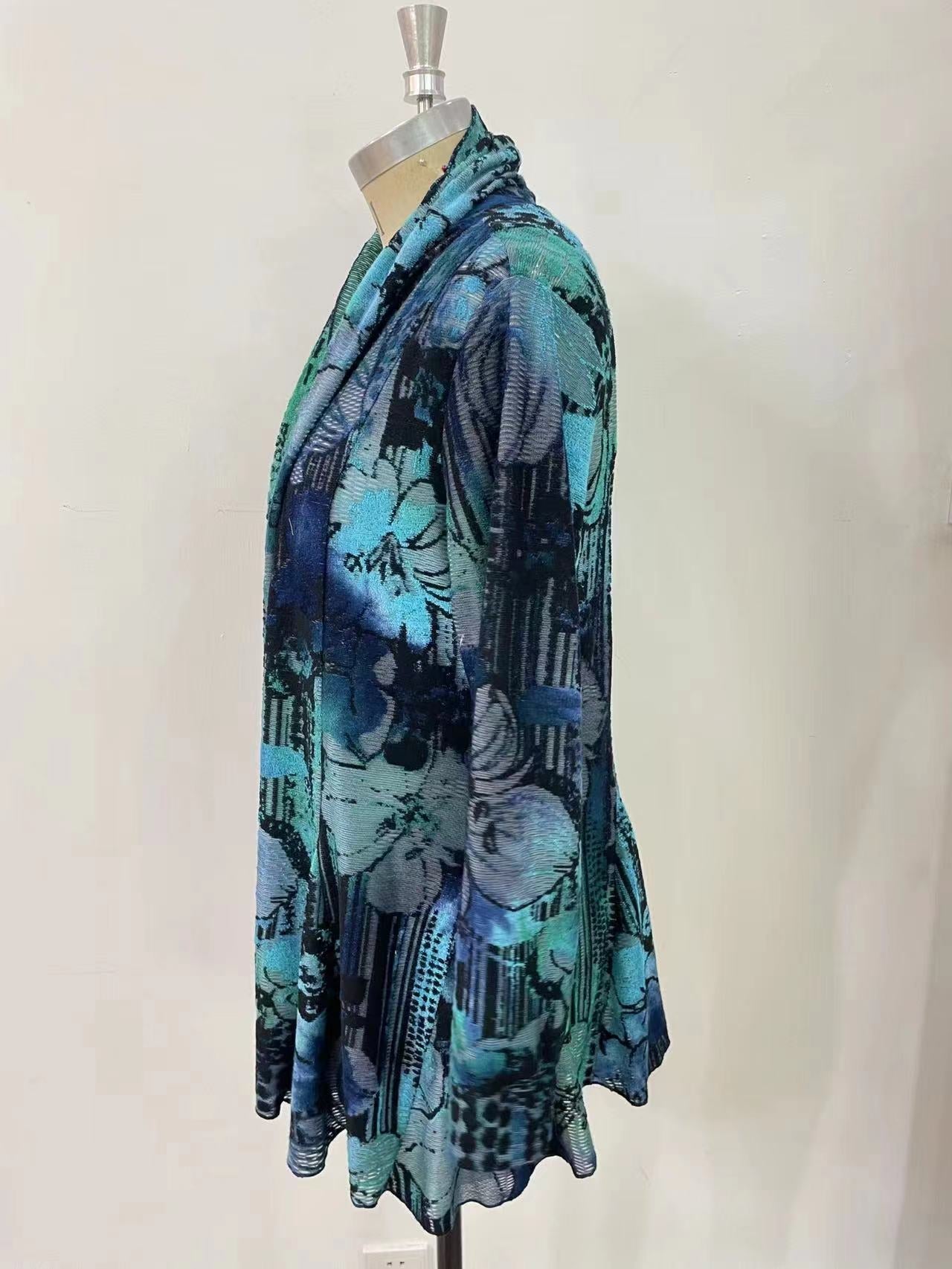 Multi Patch teal blue polka burnout - Kamana