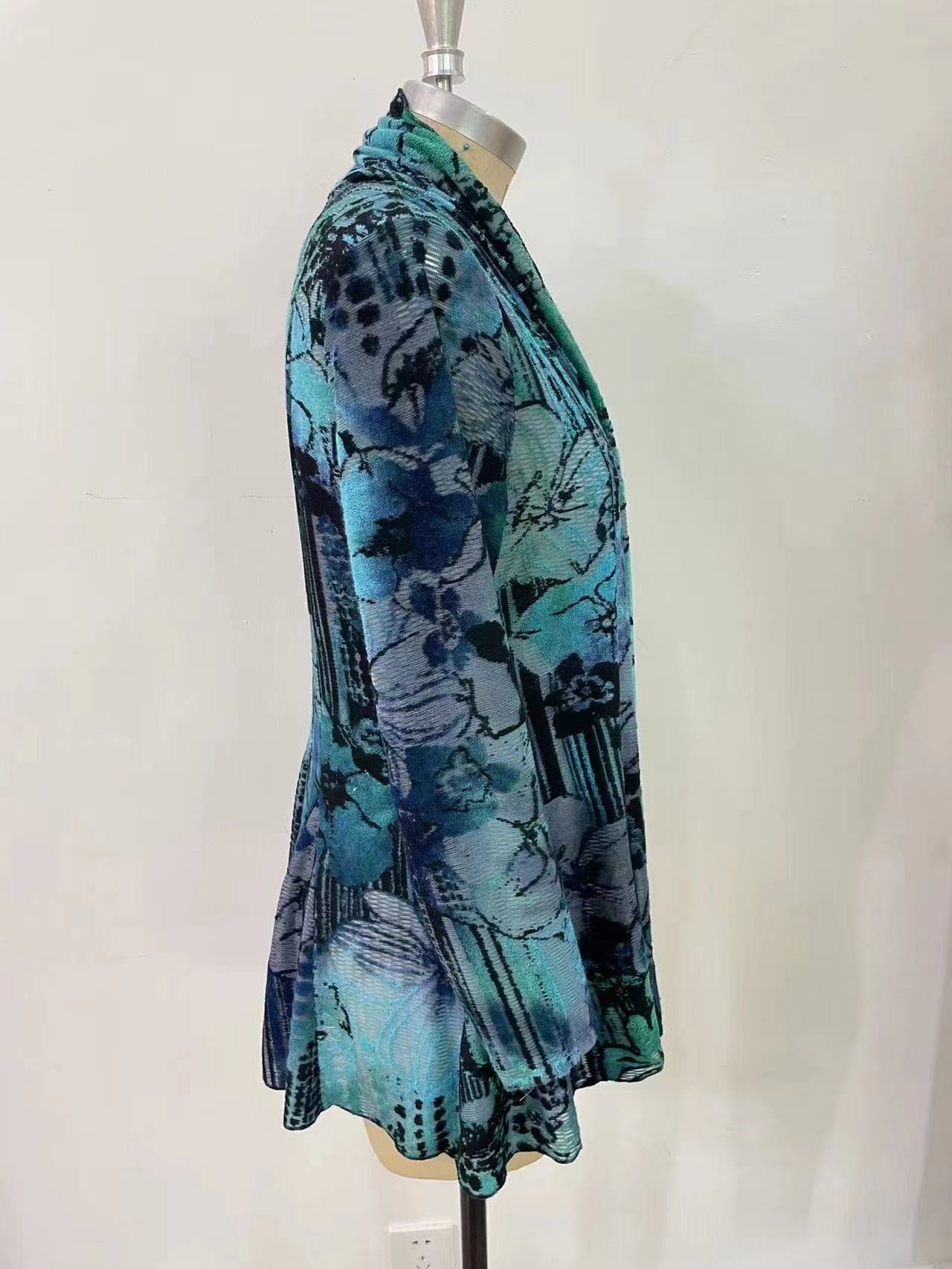Multi Patch teal blue polka burnout - Kamana