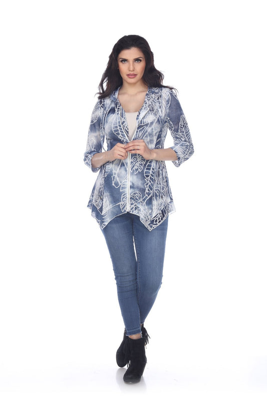 Light Blue Floral Jacket - Kamana Clothing