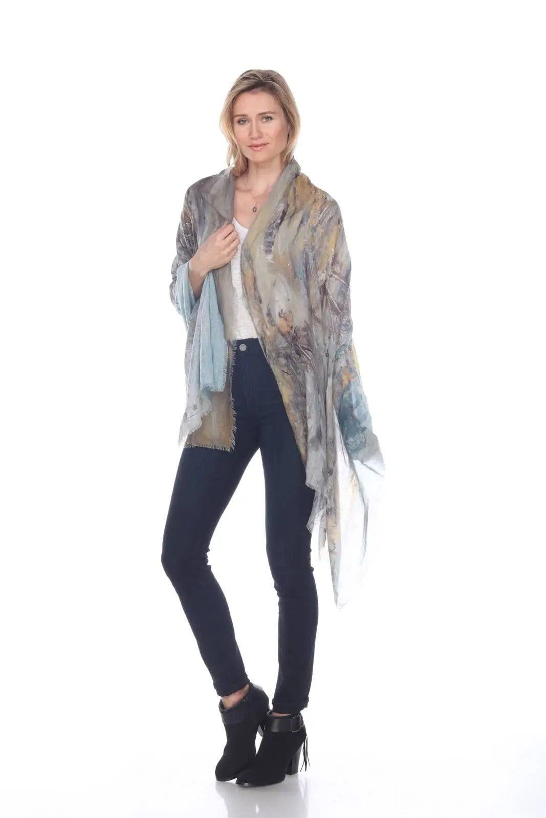 Women's Lightweight Abstract Print Scarf Wrap