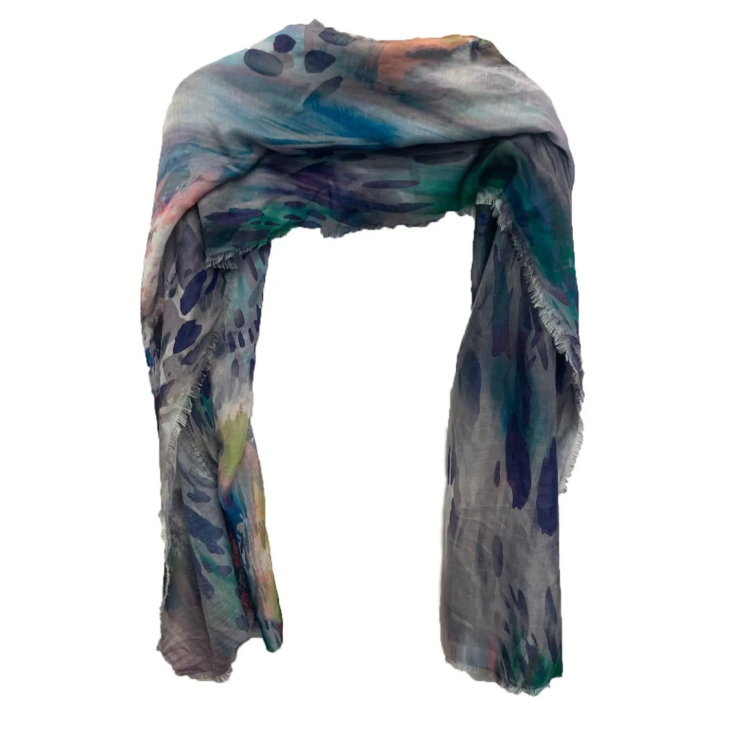 Women's Watercolor Abstract Print Lightweight Scarf