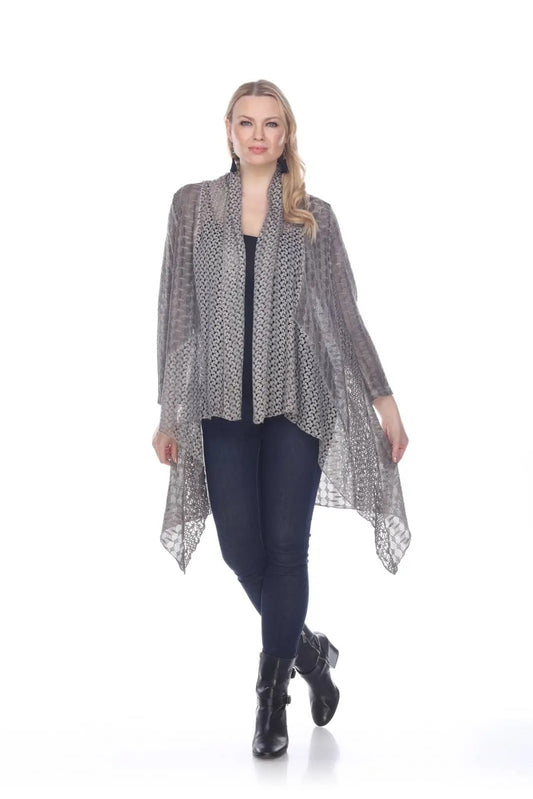 Women's Lightweight Lace Open-Front Cardigan