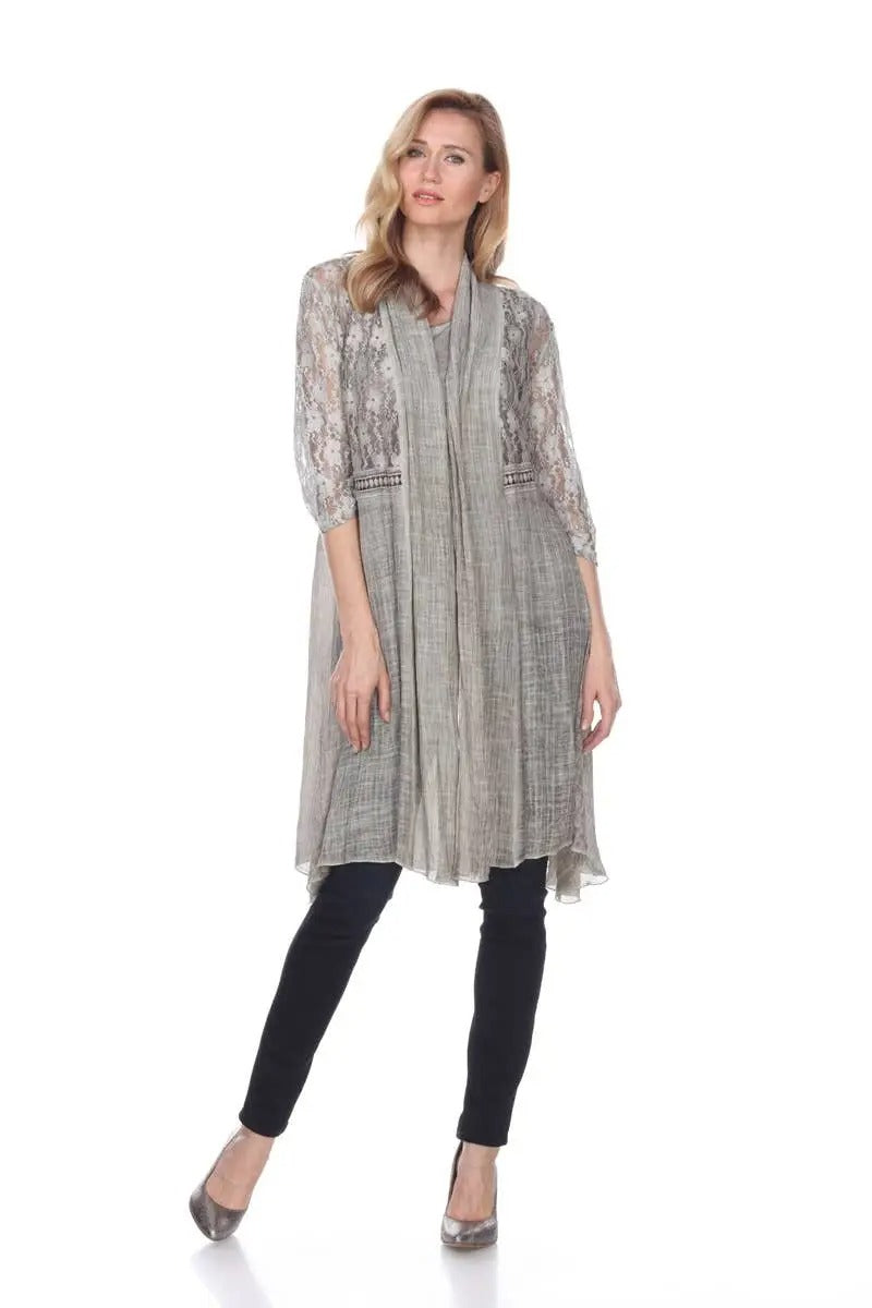 Women's Lace Cardigan with Embellished Pockets