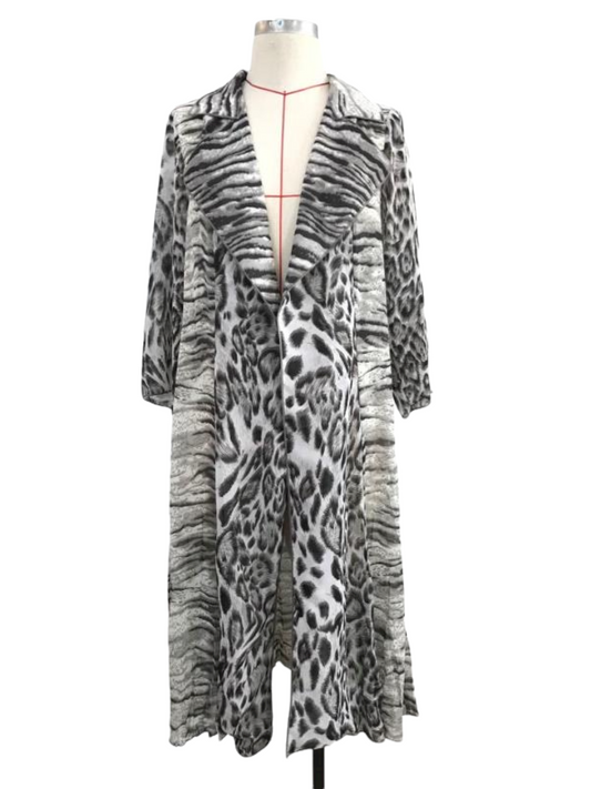 Women's Leopard Animal Print Long Cardigan