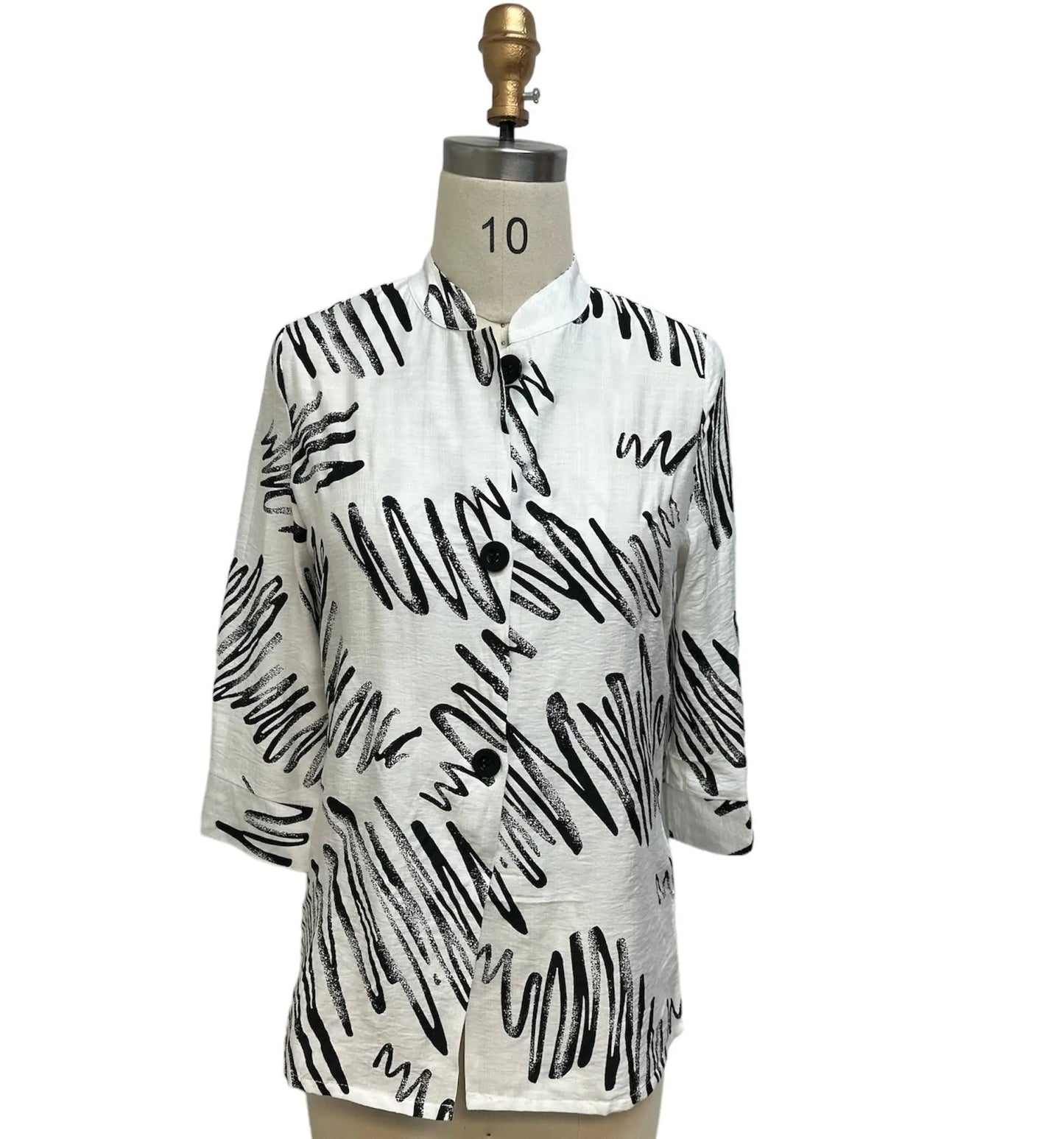 Women's Abstract Print Button-Front Tunic