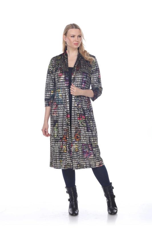 Women's Patterned Open Front Sweater Cardigan Coat