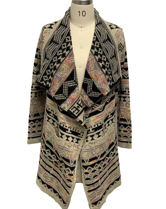Women's Geometric Patterned Cardigan