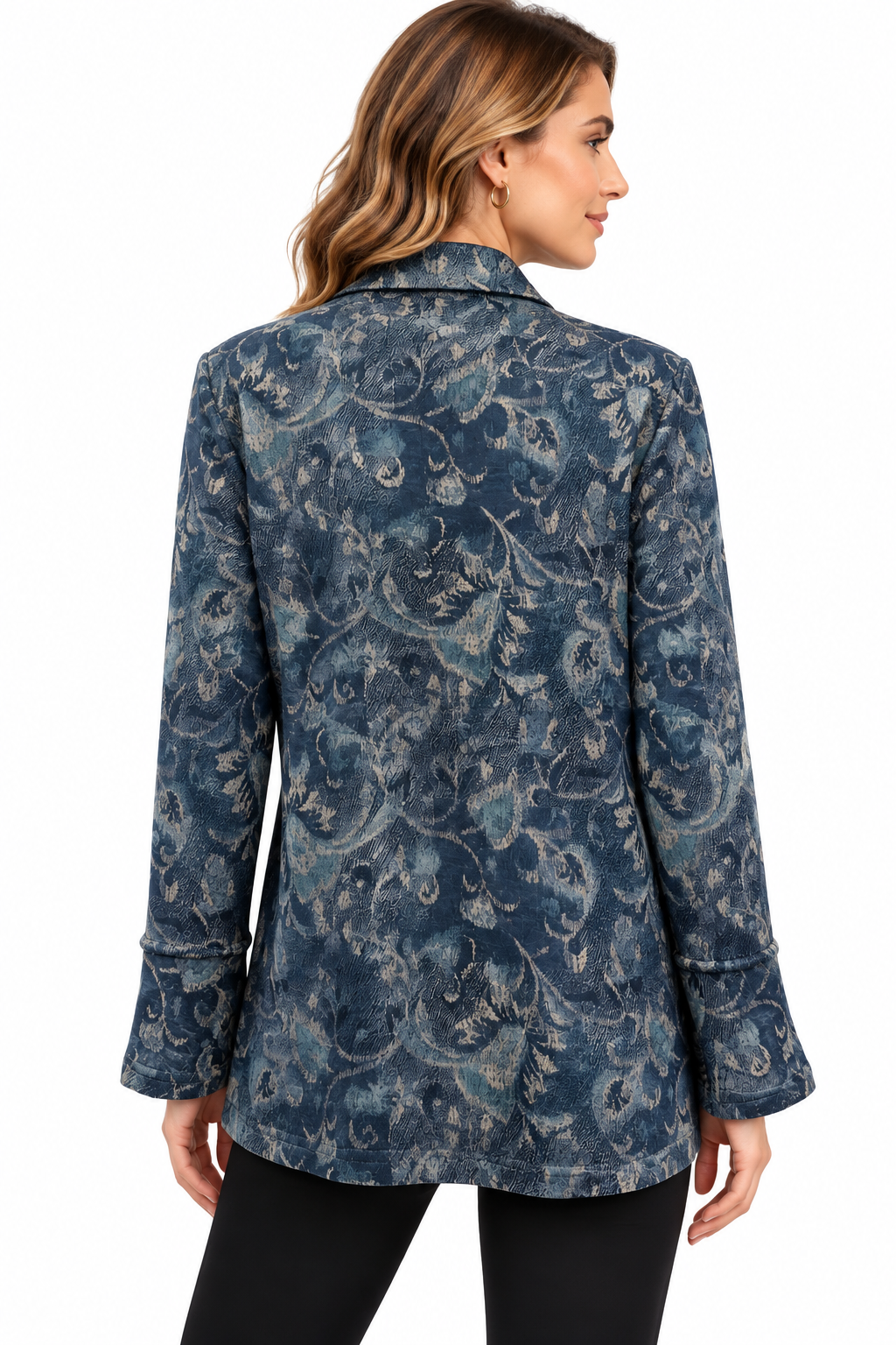 Women's denim blue pocket front button down Shirt