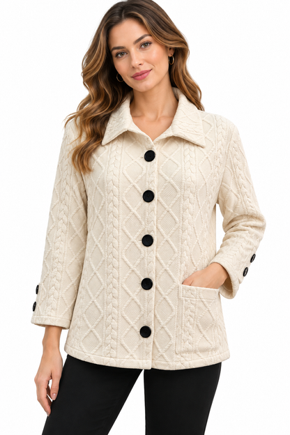 Women's abstract collar 5 button single Jacket