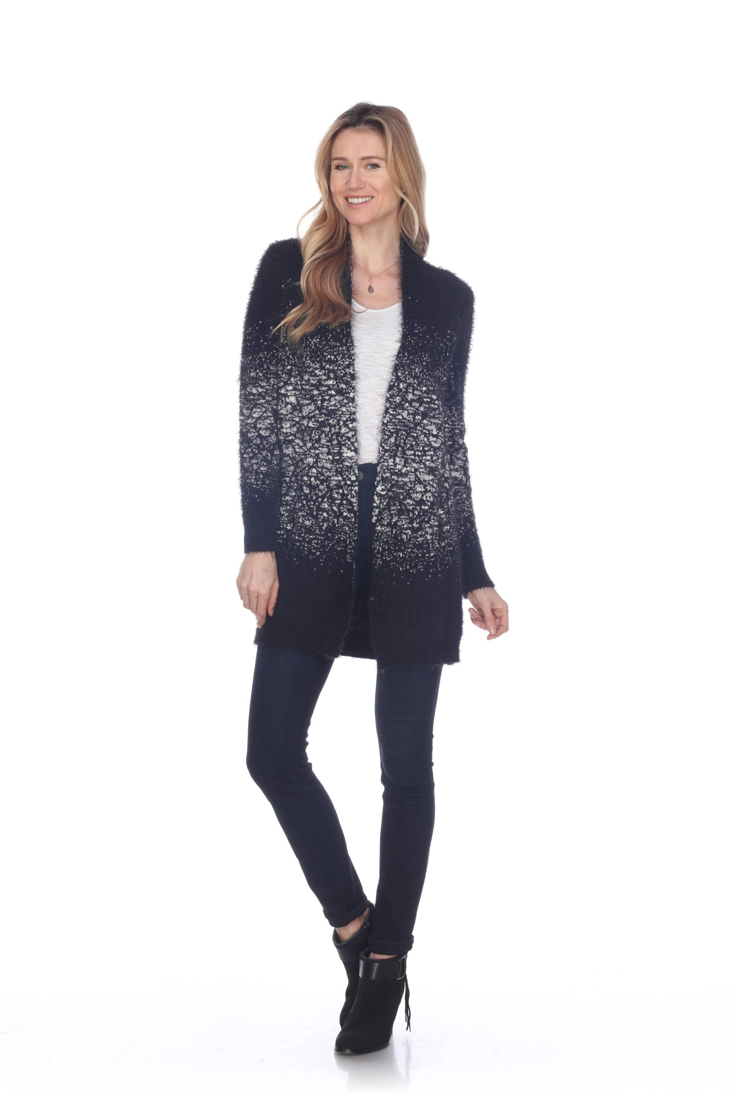 Women's Sequin Ombre Open Front Cardigan