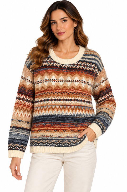 Women's Rose Round Neck sweater Top