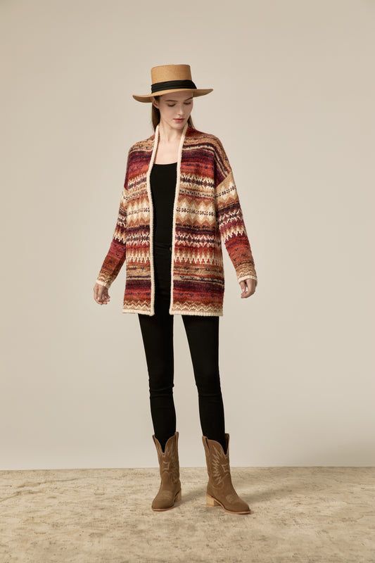 Women's Rust Orange open front sweater cardigan