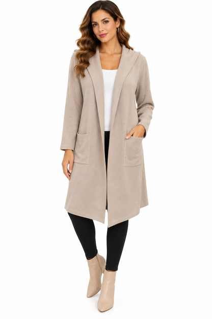 Women's knit relaxed patch pocket Cardigan jacket