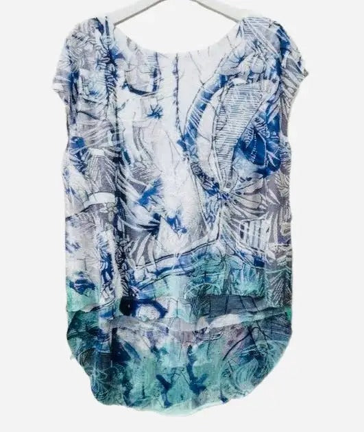 Women's Abstract Watercolor Print Tunic Top