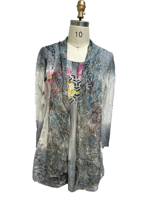 Women's Floral Patchwork Tunic with Lace Sleeves
