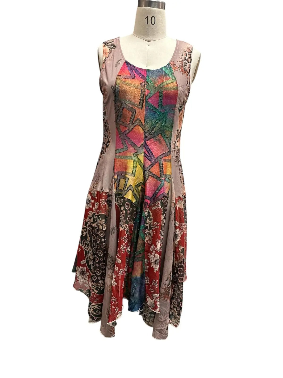 Women's Patchwork Colorblock A-Line Dress