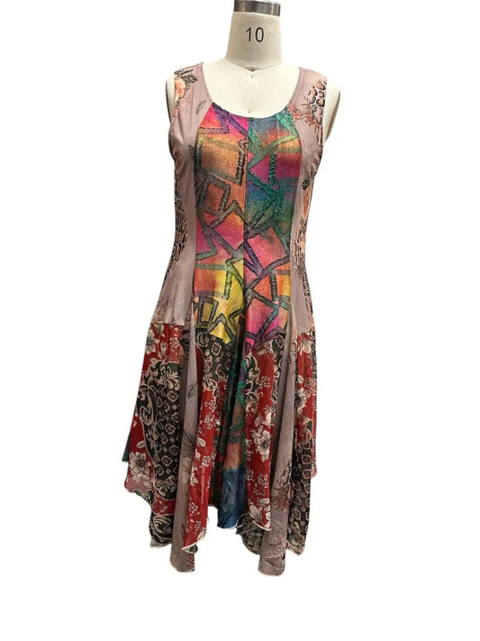Women's Patchwork Colorblock A-Line Dress