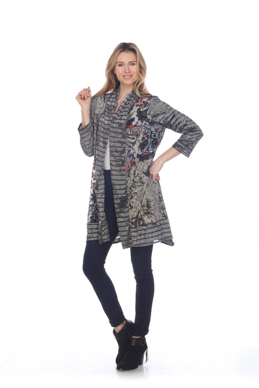 Women's Mixed Pattern Open Front Cardigan