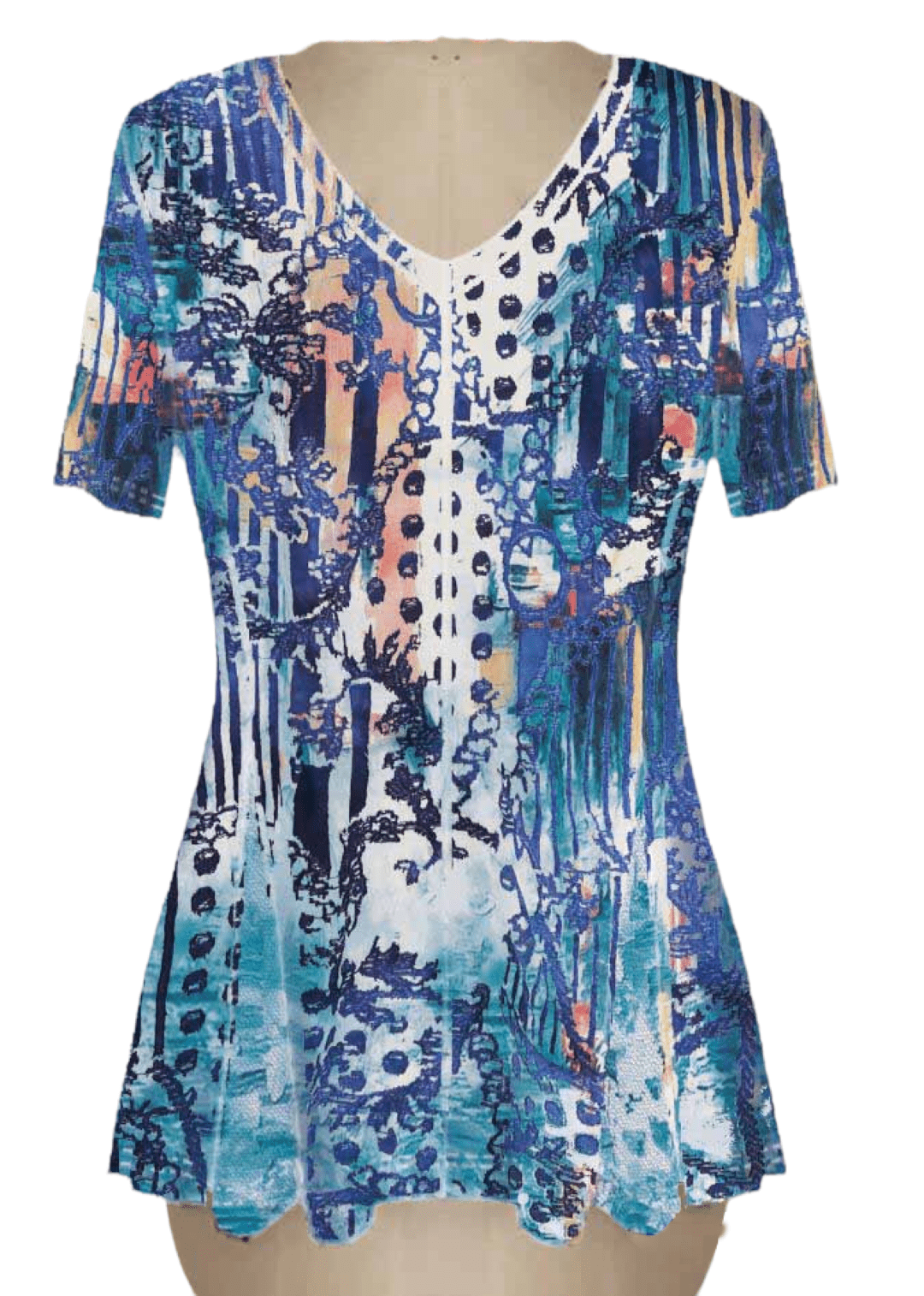 Women's Abstract Patchwork Print A-Line Tunic