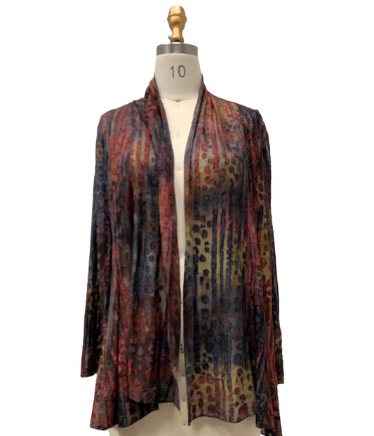 Women's Velvet Leopard Print Open Front Cardigan