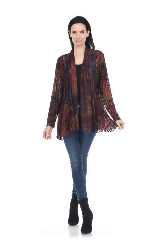 Women's Patterned Open Front Cardigan