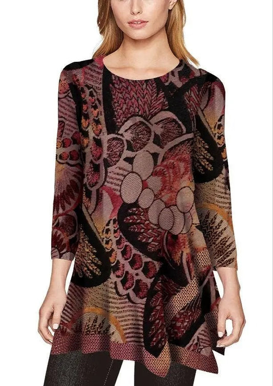 Women's Abstract Patterned Knit Tunic