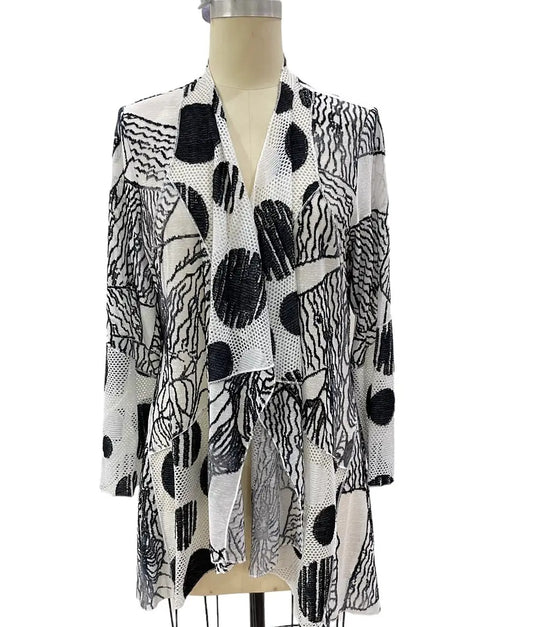 Women's Mixed Pattern Open Front Cardigan