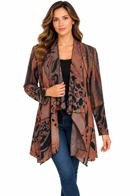 Women's Rust burnout Grand Canyon open cardigan