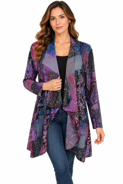 Women's Purple burnout California open cardigan