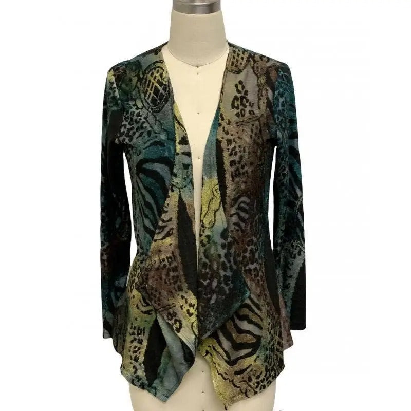 Women's Patchwork Animal Print Cardigan