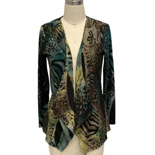 Women's Patchwork Animal Print Cardigan