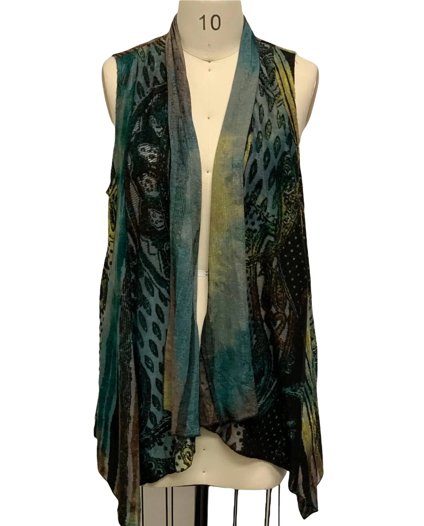 Women's Patterned Open Front Vest