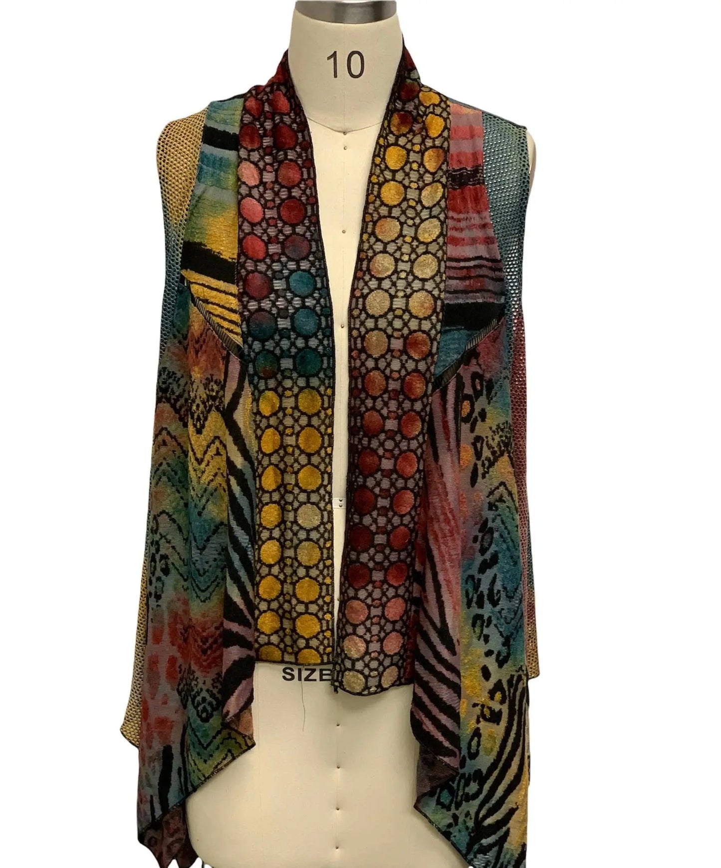 Women's Patchwork Open Front Cardigan Vest