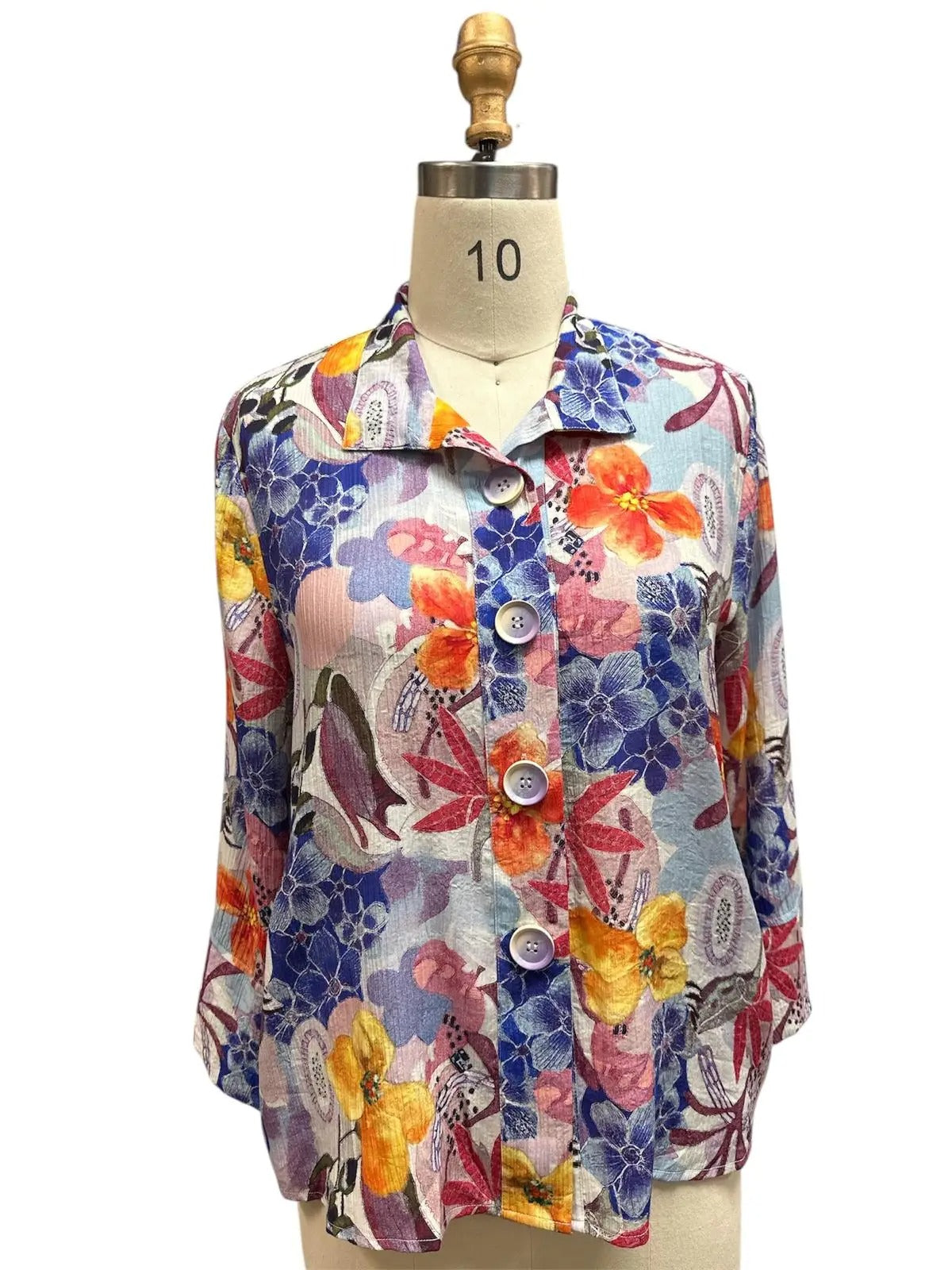 Women's Floral Button-Front Cardigan