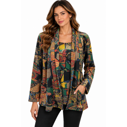Women's Multi color festive twin in one Tunic