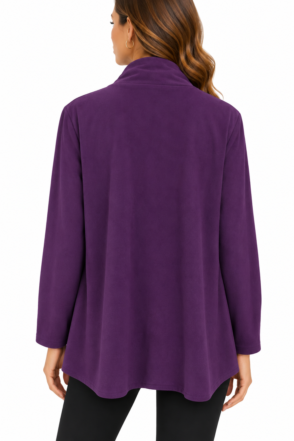 Suede Purple queen asymmetric patch Cardigan Jacket