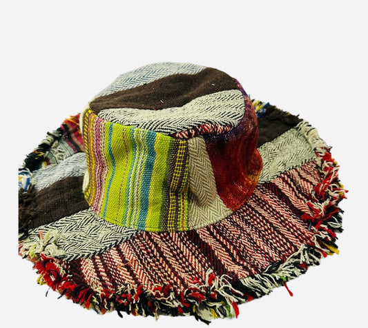 Bucket Hat with Fringe Trim